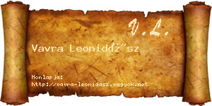 Vavra Leonidász névjegykártya